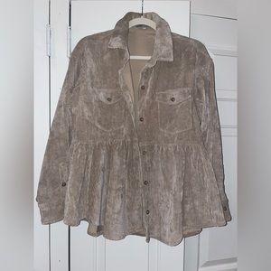 Peplum Corduroy Blouse.